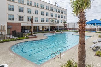our apartments have a large swimming pool in front of our building